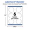 Avery Printable Round Labels, Gold Double Border with Florals, 3" Diameter, Glossy White Round Labels, Permanent, Laser/Inkjet, 60ct, Great for Product Labels